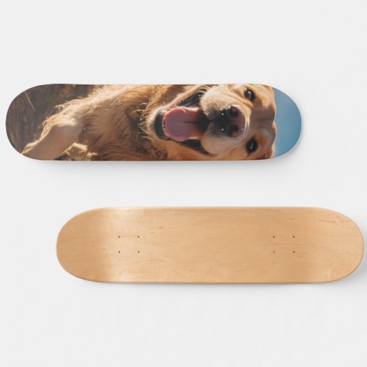 Gelukkig Golden Retriever Running Skateboard (Horizontaal)