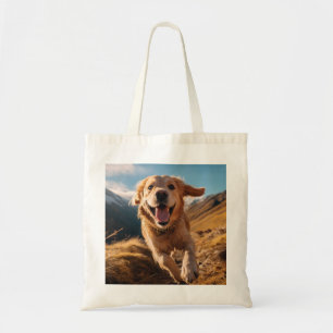 Gelukkig Golden Retriever Running Tote Bag