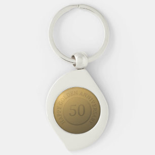 Gelukkig gouden huwelijksjubileum sleutelhanger