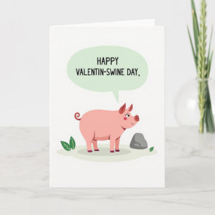 Gelukkig Grappige Varkens Valentijnswijn Dag Kaart