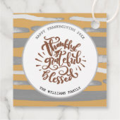 Gelukkig Grateful Blessed Custom Thanksgiving Bedankjes Labels (Achterkant)