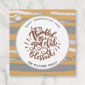 Gelukkig Grateful Blessed Custom Thanksgiving Bedankjes Labels (Voorkant)