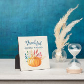 Gelukkig Grateful Blessed met Oranje pompoen Fotoplaat (Insitu)