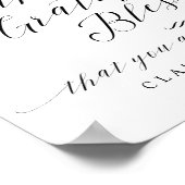 Gelukkig Grateful Blessed Weddenschap Welkomstbord Poster (Hoek)