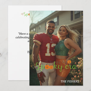 Gelukkig griezelig tijdperk kaart familie foto hal