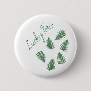 Gelukkig Groene Varen Patroon Ronde Button