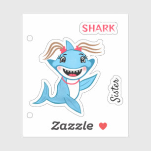 Gelukkig Haaienfamilie Zus Haai Sticker