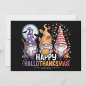 Gelukkig HalloDankJeGnomes Halloween Kerstmis Feestdagenkaart (Voorkant)