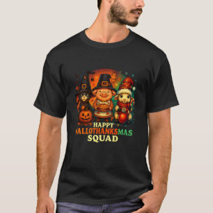 Gelukkig HalloDankMas Troep Kat Varken Schaap Ontw T-shirt