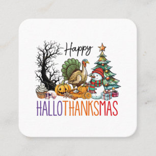 Gelukkig Hallothanksmas ClipArt Vierkante Visitekaartje