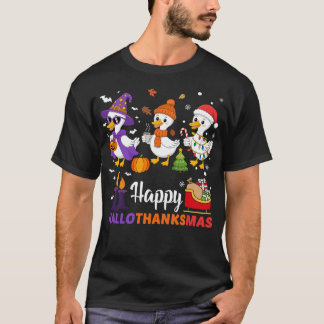 Gelukkig Hallothanksmas Goose Halloween Thanksgivi T-shirt