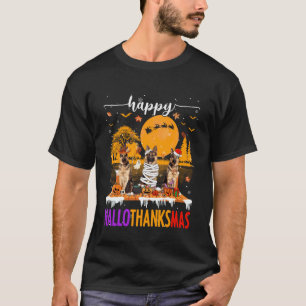 Gelukkig Hallothanksmas Halloween Kerstmis Duitse  T-shirt