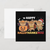 Gelukkig Hallothanksmas Herten Kerstmis Hert Uitno Kaart (Voorkant / Achterkant)