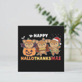 Gelukkig Hallothanksmas Herten Kerstmis Hert Uitno Kaart (Staand voorkant)
