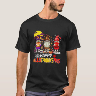 Gelukkig Hallothanksmas Schattige Dwergen Herfst H T-shirt