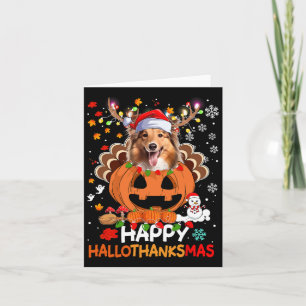Gelukkig Hallothanksmas Shetland Sheepdog Hond Kaart