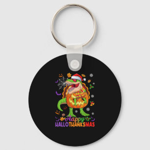 Gelukkig Hallothanksmas T Rex Halloween Thanksgivi Sleutelhanger