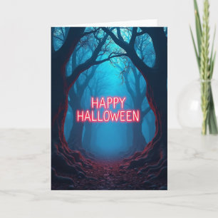 Gelukkig Halloween Bos Pad Kaart