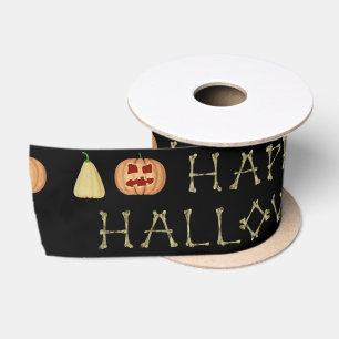 Gelukkig Halloween Bot Letters Zwart Lint