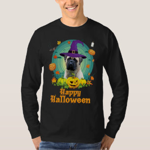 Gelukkig Halloween Bullmastiff Hond Pompoen Heks G T-shirt