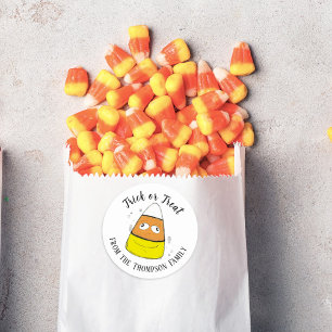 Gelukkig Halloween Candy Corn Schattig Whimsical  Ronde Sticker