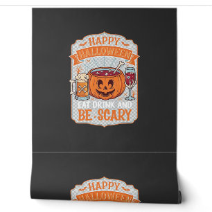 Gelukkig Halloween Eet Drink Wees eng Pompoen Kete Behang