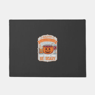 Gelukkig Halloween Eet Drink Wees Eng Pompoen Kete Deurmat