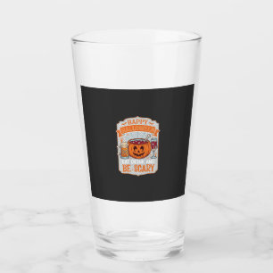 Gelukkig Halloween Eet Drink Wees eng Pompoen Kete Glas