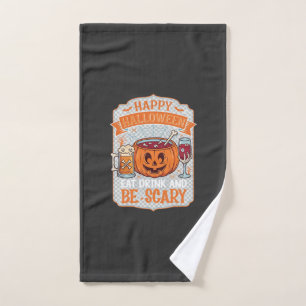 Gelukkig Halloween Eet Drink Wees Eng Pompoen Kete Handdoek