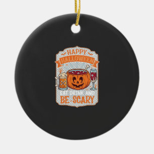 Gelukkig Halloween Eet Drink Wees eng Pompoen Kete Keramisch Ornament
