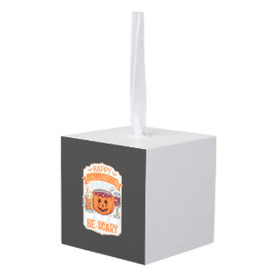 Gelukkig Halloween Eet Drink Wees Eng Pompoen Kete Kubus Ornament