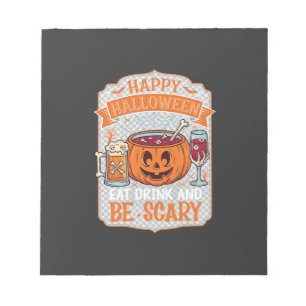 Gelukkig Halloween Eet Drink Wees Eng Pompoen Kete Notitieblok