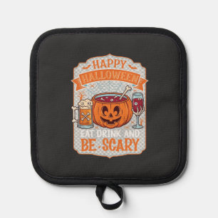 Gelukkig Halloween Eet Drink Wees Eng Pompoen Kete Pannenlap