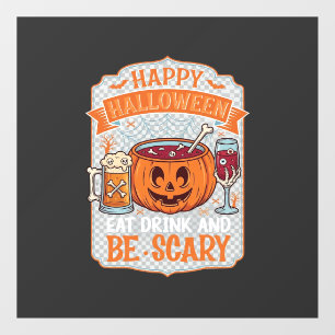 Gelukkig Halloween Eet Drink Wees Eng Pompoen Kete Raamsticker