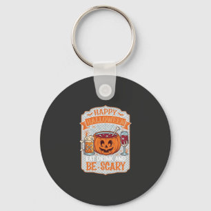 Gelukkig Halloween Eet Drink Wees Eng Pompoen Kete Sleutelhanger