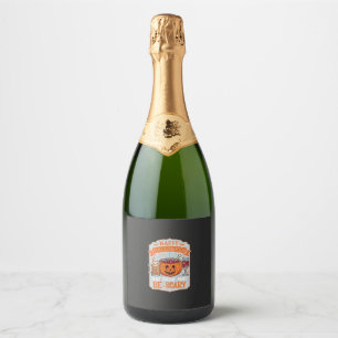 Gelukkig Halloween Eet Drink Wees eng Pompoen Kete Sparkling Wijnetiket