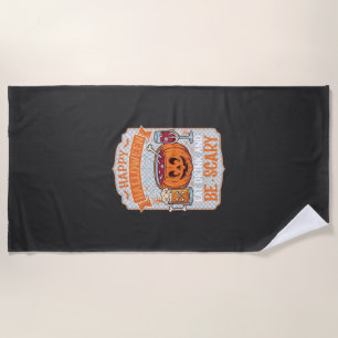 Gelukkig Halloween Eet Drink Wees eng Pompoen Kete Strandlaken