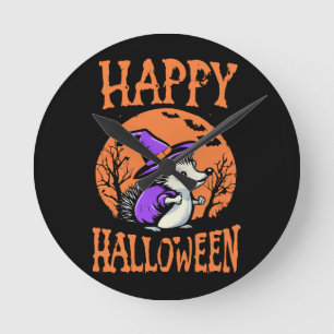 Gelukkig Halloween Egeltje Heks Ronde Klok