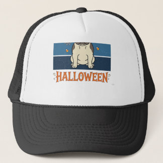Gelukkig Halloween Franse Bulldog Heks Spinnenweb  Trucker Pet