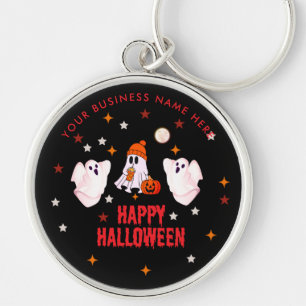 Gelukkig Halloween Geest Lief & Aanpasbaar Sleutelhanger