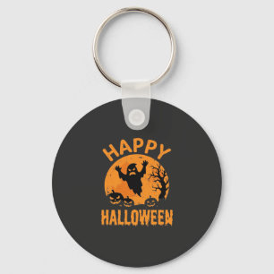 Gelukkig Halloween Geest Pompoen Vector Design Sleutelhanger