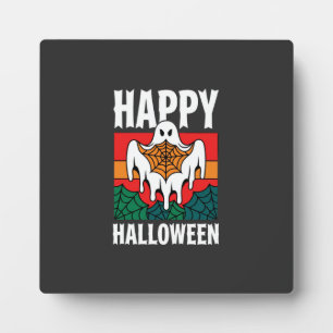 Gelukkig Halloween Geest Spinnenweb Retro Fotoplaat