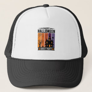 Gelukkig Halloween Geestenfeest Spokenhuis T-shirt Trucker Pet