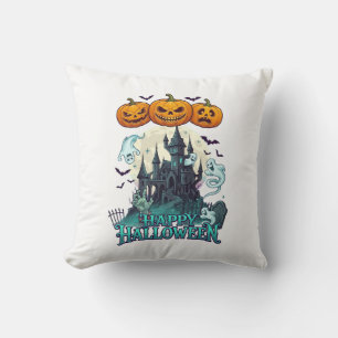 Gelukkig Halloween Geheime Kasteelpompoenen Spoken Kussen