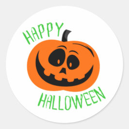 Gelukkig Halloween Gekke Pompoen Gezicht Ronde Sticker