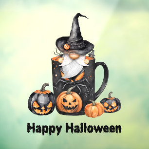 Gelukkig Halloween Gnome venster Cling Raamsticker