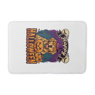 Gelukkig Halloween Golden Retriever Heksenhoed Pom Badmat