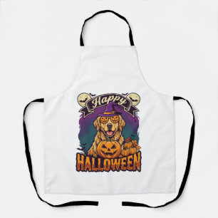 Gelukkig Halloween Golden Retriever Heksenhoed Pom Schort