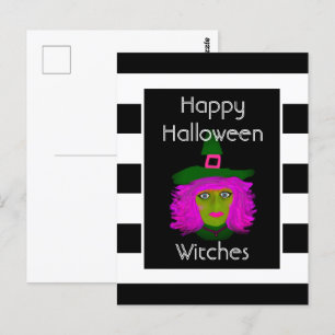 Gelukkig Halloween Grappig Wicked Witch citaat Briefkaart