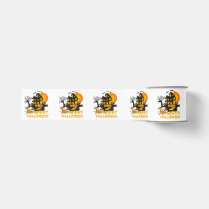 Gelukkig Halloween Griezelige Pompoen Geesterschou Grosgrain Lint